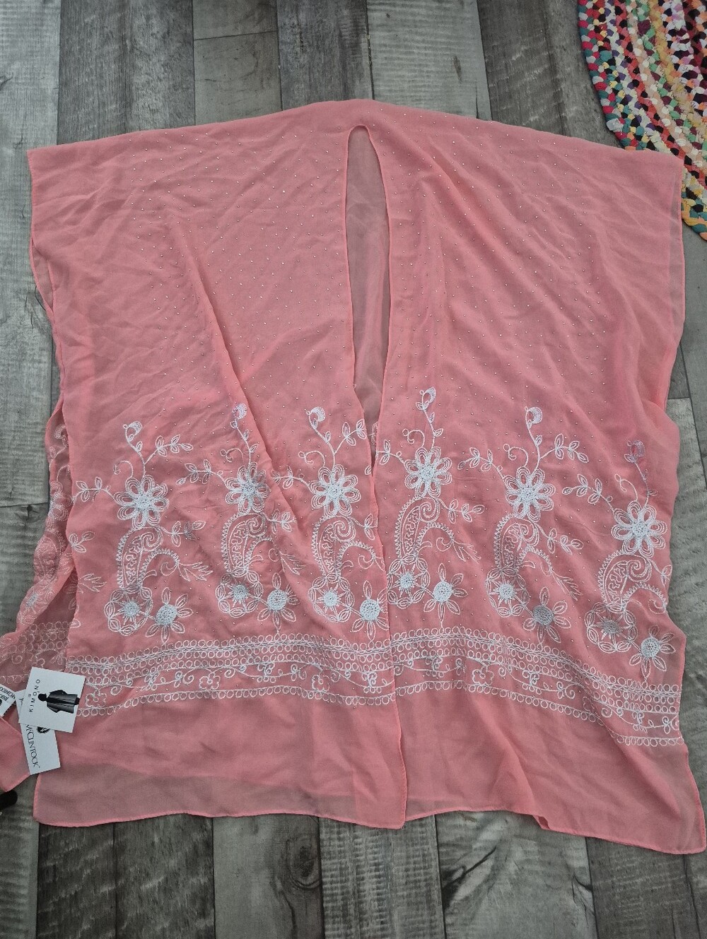 Jessica McClintock Kimono Embroidered Studded Pink O/S NWT